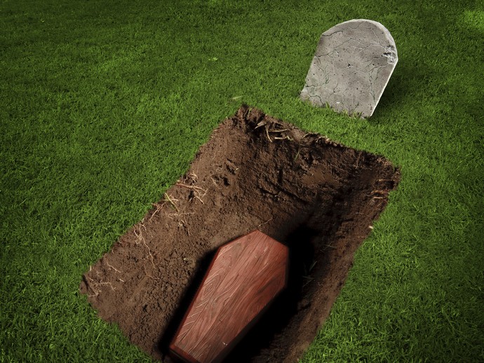 Coffin-in-ground