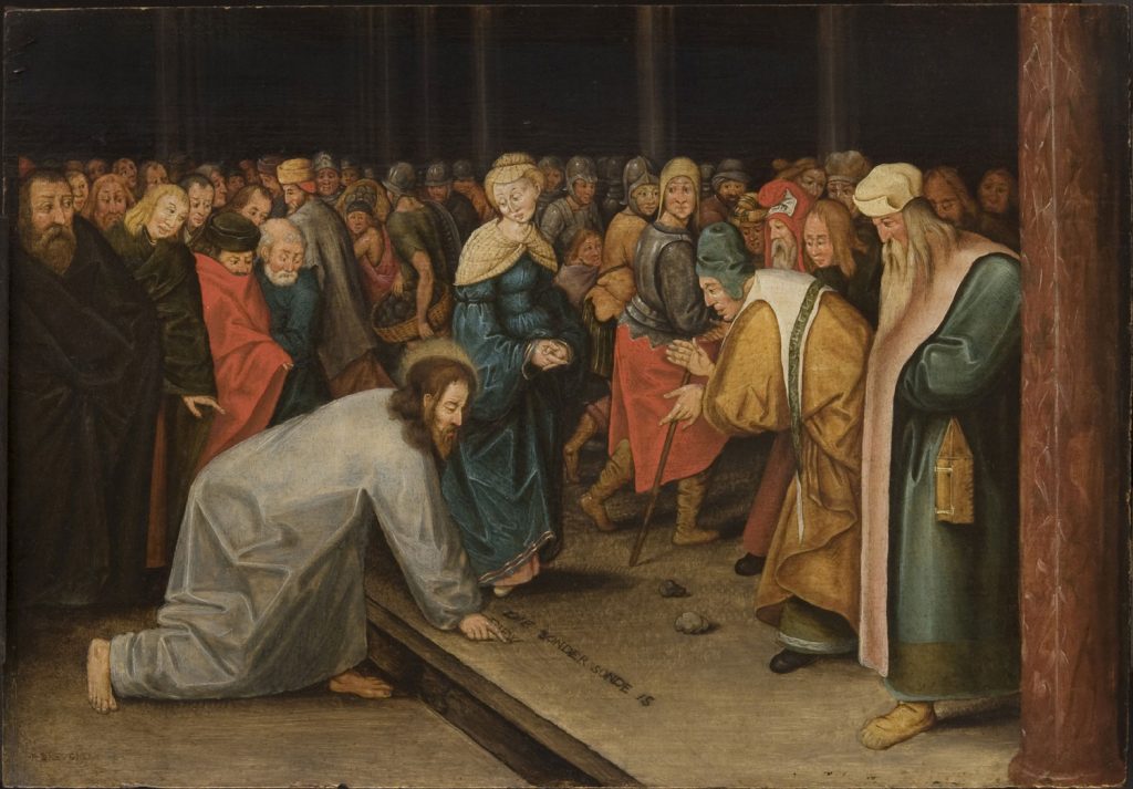 brueghel_ii_pieter_-_christ_and_the_woman_taken_in_adultery_1600