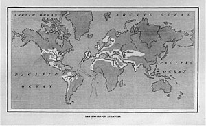 A map showing the supposed extent of the Atlan...