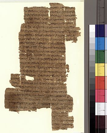 The reverse side of Papyrus 37, a New Testamen...