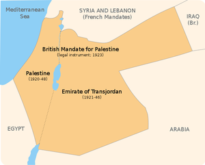 British Mandate of Palestine, 1920s. Created b...
